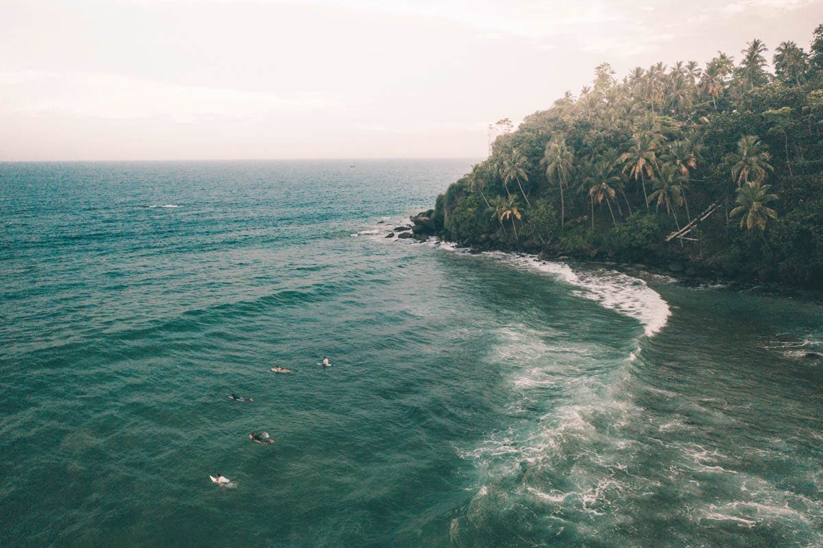 Surfing in Mirissa